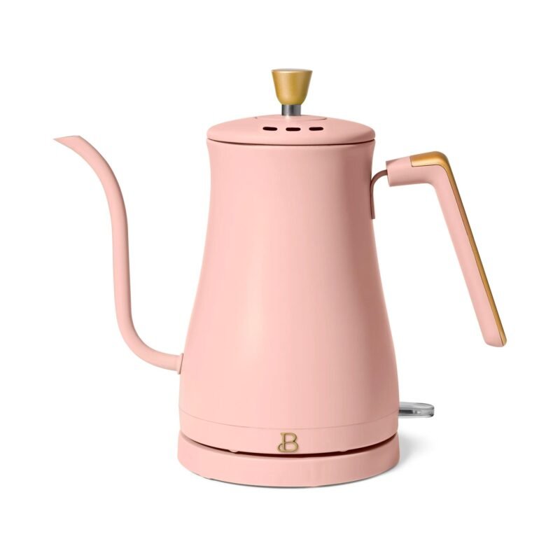 1L Electric Gooseneck Kettle - 1200W Fast Boil, Rose Pink - Image 1