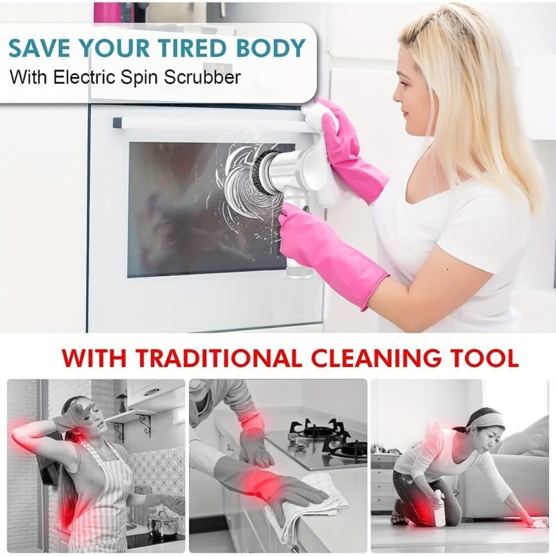 Cordless Electric Scrubber - Powerful Cleaning Brush for Kitchen, Floor - Image 5