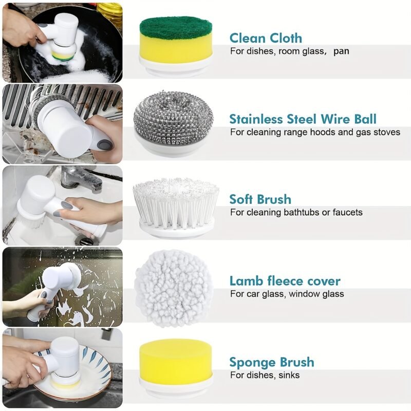 Cordless Electric Scrubber - Powerful Cleaning Brush for Kitchen, Floor - Image 6