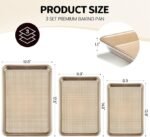 3pcs Non-Stick Carbon Steel Baking Sheets - Rhombic Pattern - Image 2