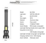 High Lumen LED Tactical Flashlight - Rechargeable with Laser Light - Image 8