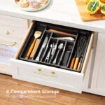 Adjustable Expandable Cutlery Organizer Tray with Labels - Image 4