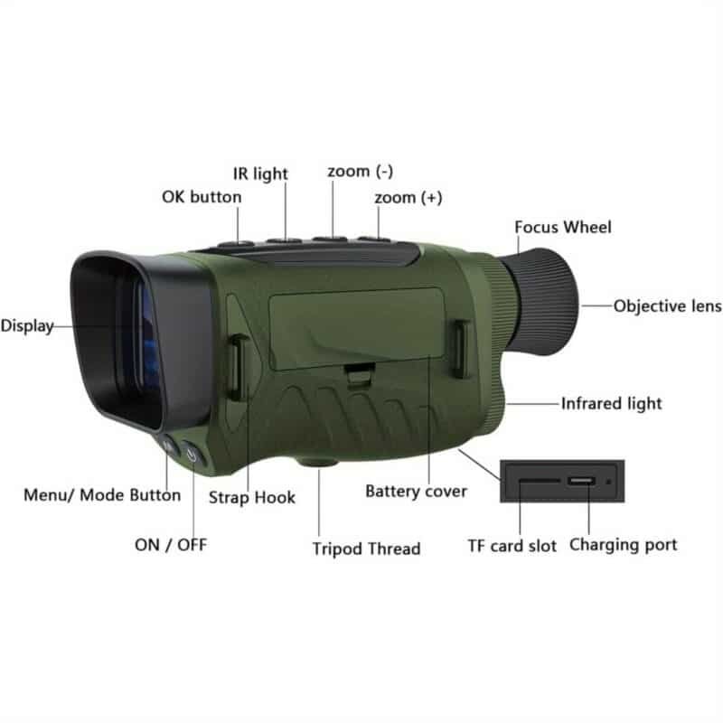MERXENG 48MP Digital Infrared Night Vision Binoculars – 8X Zoom, Rechargeable, Waterproof, Day & Night Use for Camping, Hiking, Wildlife - Image 7