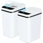 2-Pack 12L Sensor Trash Cans with Lids, Touchless Slim Design for Bathroom, Bedroom, Office