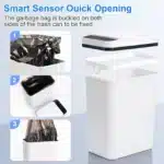 2-Pack 12L Sensor Trash Cans with Lids, Touchless Slim Design for Bathroom, Bedroom, Office - Image 5