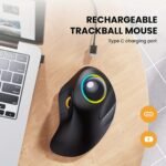ProtoArc EM03 Multi-Device Wireless Trackball, Ergonomic RGB, Finger-Control, Rechargeable - Image 7