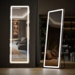 Arched/Rectangular Aluminum Full-Length Mirror with Stand, Wall & Floor Use - Image 18