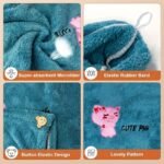4-Pack Coral Fleece Hair Towel Turbans, Quick-Dry Super Absorbent Hair Wraps with Embroidery, 100% Cotton Hair Drying Caps for Women - Image 8