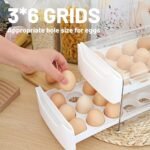 2-Layer Clear Egg Holder for Fridge – Stackable Plastic Organizer, 36-Egg Capacity with Handles - Image 4