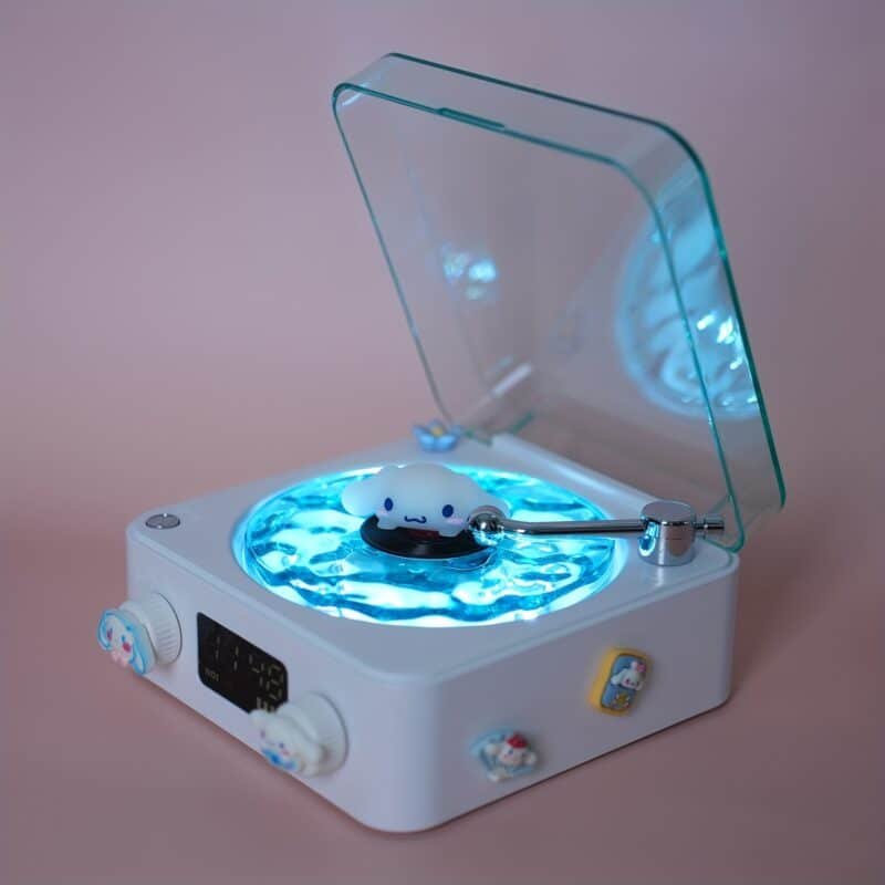 Sanrio Vinyl Record Player – Hello Kitty, Kuromi, Cinnamoroll Options, Wireless Speaker, DIY Accessories, Wave Lights, Desktop Clock, Perfect Gift for Music Lovers - Image 8