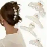 Large Pearl Shark Hair Clips 4pcs | Simple Elegant Temperament Hair Accessories for Women Styling