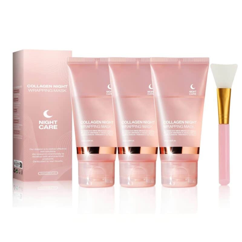 Collagen Night Mask with Jelly Brush – Brightening & Firming, 2.54oz ×2, Alcohol-Free - Image 6