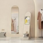 Arched/Rectangular Aluminum Full-Length Mirror with Stand, Wall & Floor Use - Image 16