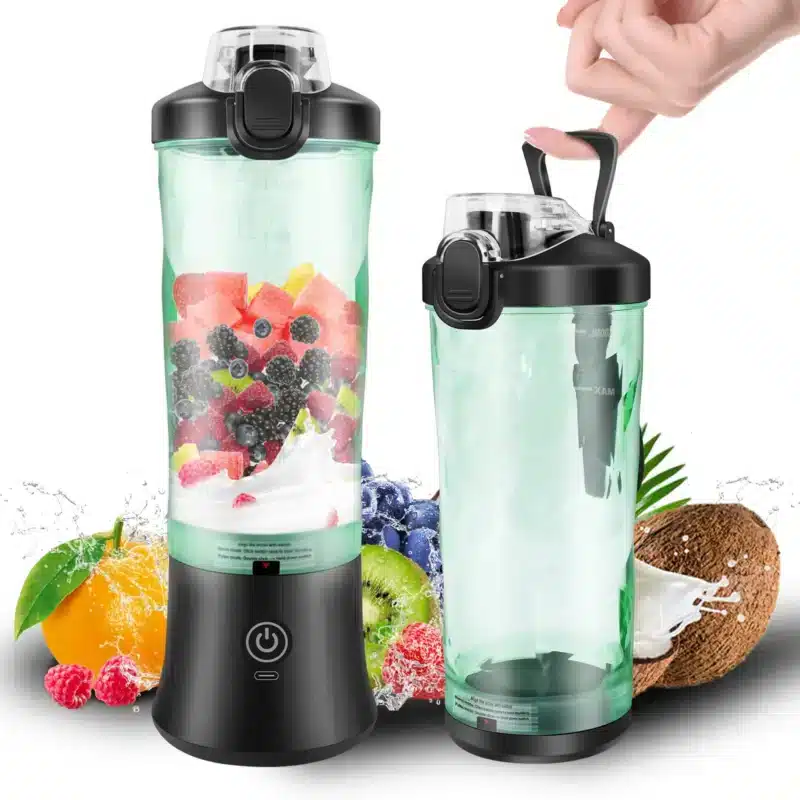 600ml Portable Smoothie Blender, USB Rechargeable Mini Blender for Travel, Powerful Ice Crushing & Large Capacity - Image 1