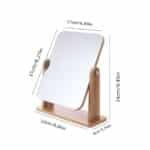 360° Rotatable Wooden Makeup Mirror with HD Glass & Adjustable Stand for Bedroom, Bathroom, and Vanity Table - Image 4