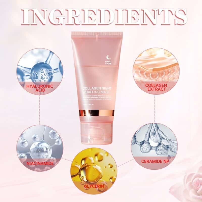 Collagen Night Mask with Jelly Brush – Brightening & Firming, 2.54oz ×2, Alcohol-Free - Image 10