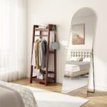Arched/Rectangular Aluminum Full-Length Mirror with Stand, Wall & Floor Use - Image 5