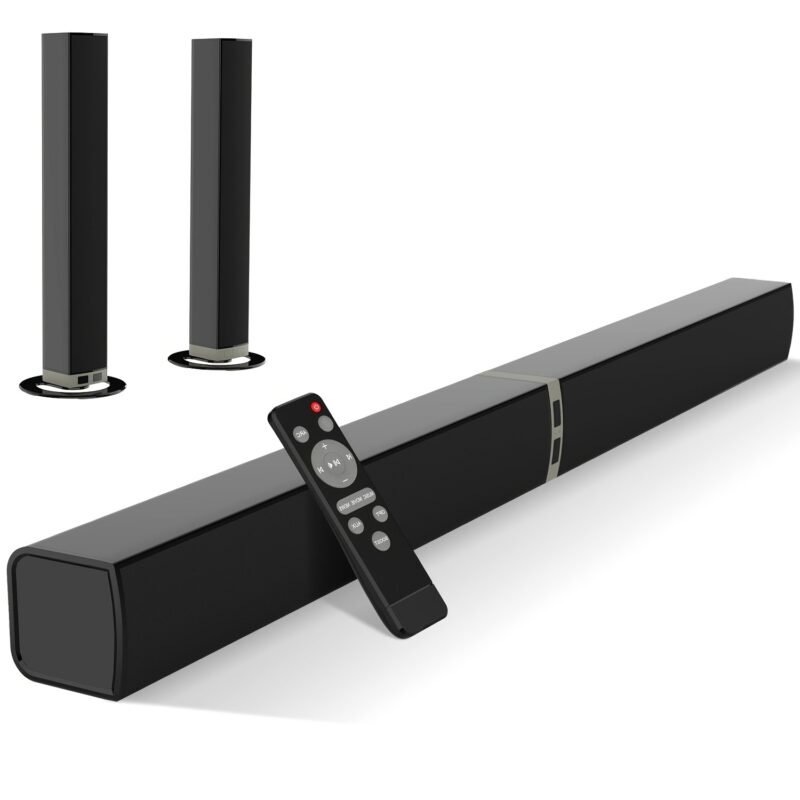 2 IN 1 TV Sound Bar, Sound Bars for Smart TV, 50W Wireless 2.0 Channel Home Audio Sound Bars with ARCu002FOpticalu002FAUX Connection - Image 1