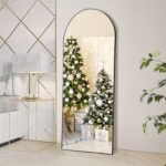 Arched/Rectangular Aluminum Full-Length Mirror with Stand, Wall & Floor Use - Image 4