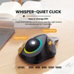 ProtoArc EM03 Multi-Device Wireless Trackball, Ergonomic RGB, Finger-Control, Rechargeable - Image 2