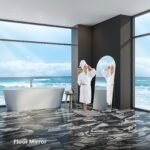 Arched/Rectangular Aluminum Full-Length Mirror with Stand, Wall & Floor Use - Image 12