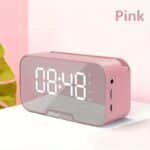 Mini Wireless Portable Speaker with FM Radio, LED Mirror, Mic, TF Card, USB Charge - Image 6