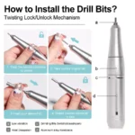 Portable 45000RPM Electric Nail Drill – Low Noise, Rechargeable - Image 4