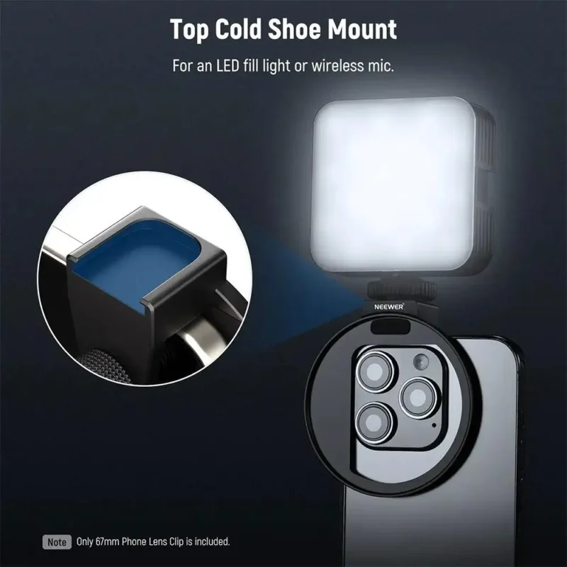 67mm Phone Filter Holder Mount Lens Filter Clip With Cold Shoe Adapter Universal For IPhone Photography And Camera Accessories - Image 3