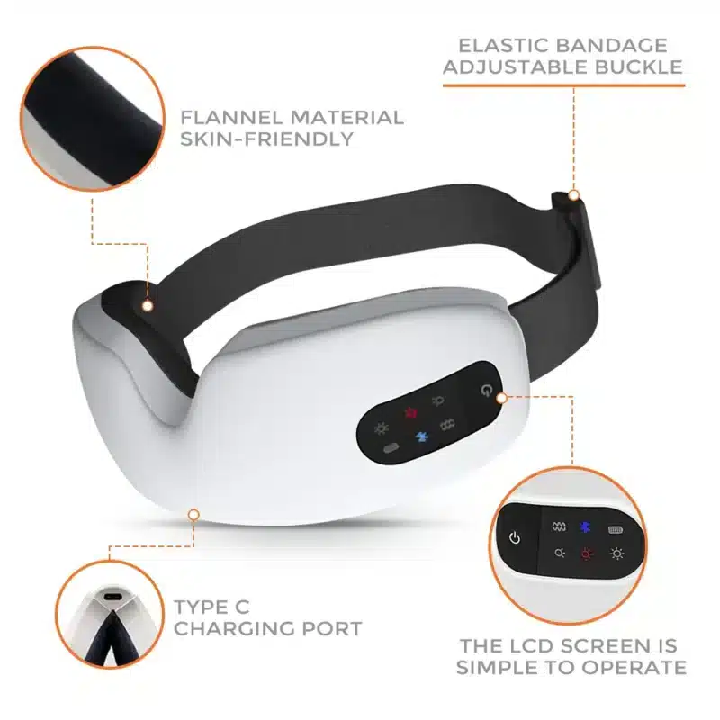 4-Mode Smart Eye Massager - Hot Compress & Vibration for Relaxation & Better Sleep - Image 6