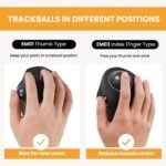 ProtoArc EM03 Multi-Device Wireless Trackball, Ergonomic RGB, Finger-Control, Rechargeable - Image 5
