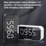 Mini Wireless Portable Speaker with FM Radio, LED Mirror, Mic, TF Card, USB Charge - Image 9