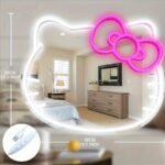 Hello Kitty Neon LED Makeup Mirror – Dimmable Light for Bedroom, Living Room & Hallway - Image 3