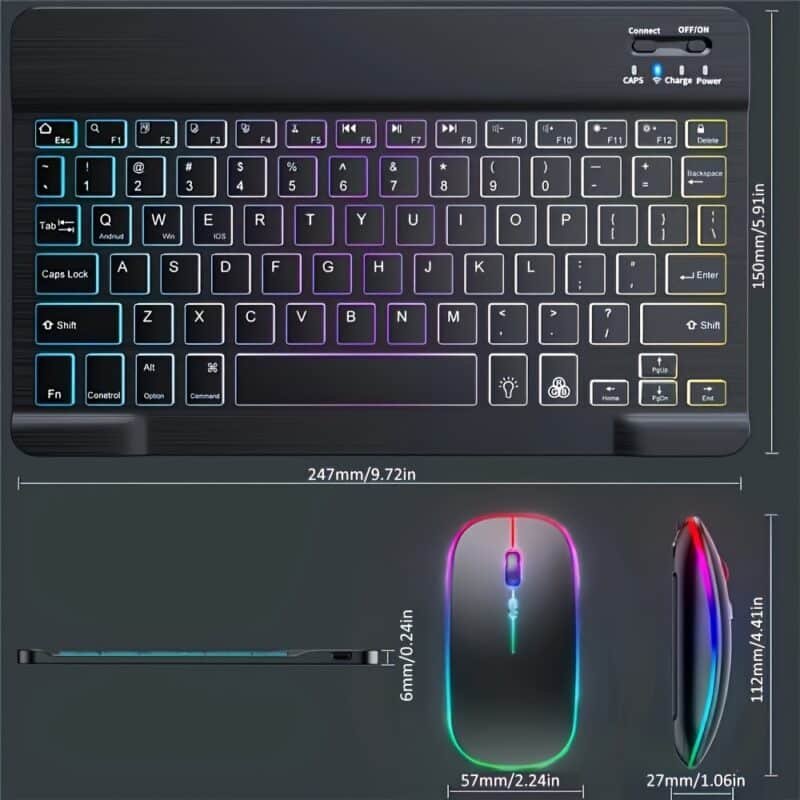 2025 Ultra-Thin Wireless Keyboard & Mouse Set – Rechargeable, Multi-Color, Portable for Phones & Tablets - Image 7