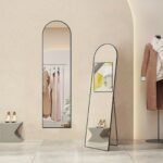 Arched/Rectangular Aluminum Full-Length Mirror with Stand, Wall & Floor Use - Image 13