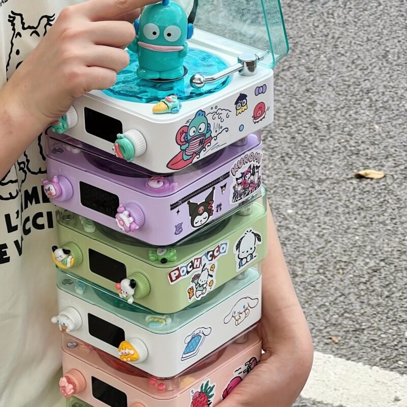 Sanrio Vinyl Record Player – Hello Kitty, Kuromi, Cinnamoroll Options, Wireless Speaker, DIY Accessories, Wave Lights, Desktop Clock, Perfect Gift for Music Lovers - Image 10