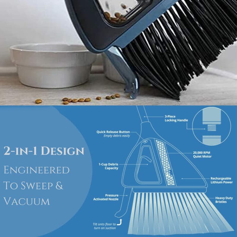 Cordless 2‑in‑1 Sweeper with Built‑In Vacuum – USB Rechargeable, Limited Stock! - Image 2