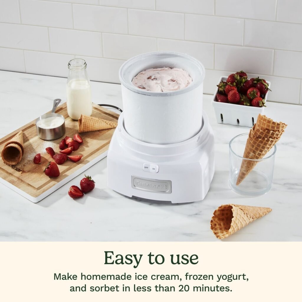 1.5 Quart Large Capacity Ice Cream Maker for Family and Party Frozen Desserts